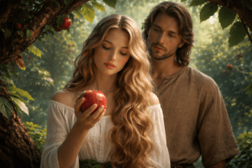 Adam und Eva im Garten Eden.