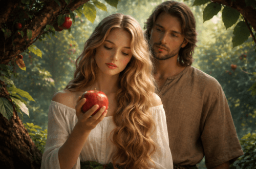 Adam und Eva im Garten Eden.